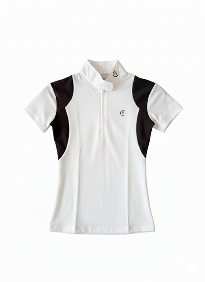 AMAZONA Polo Concurso Niña - Blanco y Negro