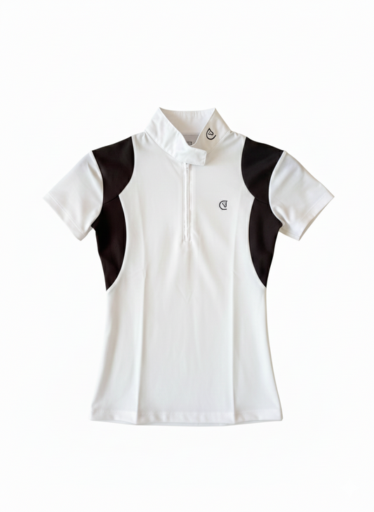 AMAZONA Polo Concurso Niña - Blanco y Negro