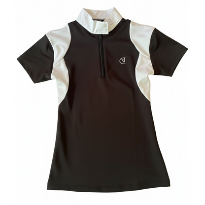 AMAZONA Polo Concurso Niña - Negro y Blanco