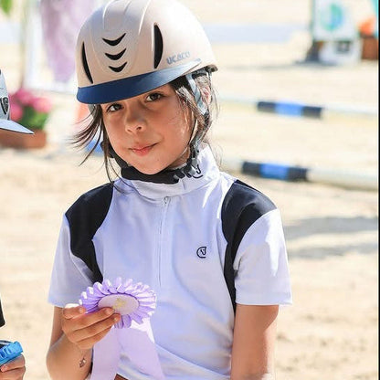 AMAZONA Polo Concurso Niña - Blanco y Negro