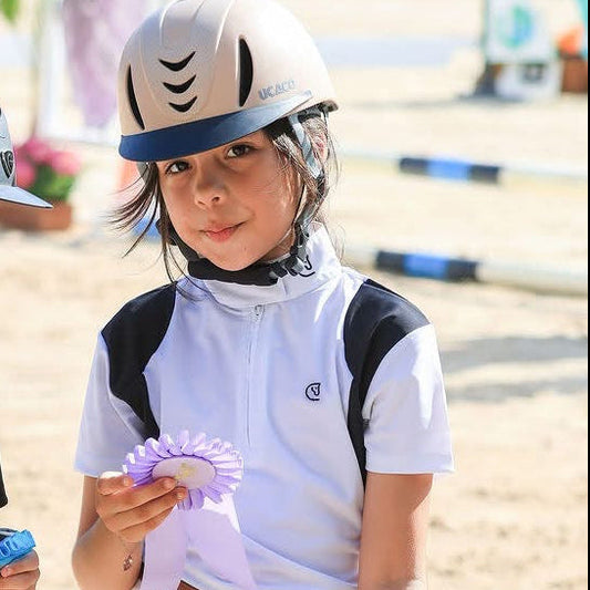 AMAZONA Polo Concurso Niña - Blanco y Negro
